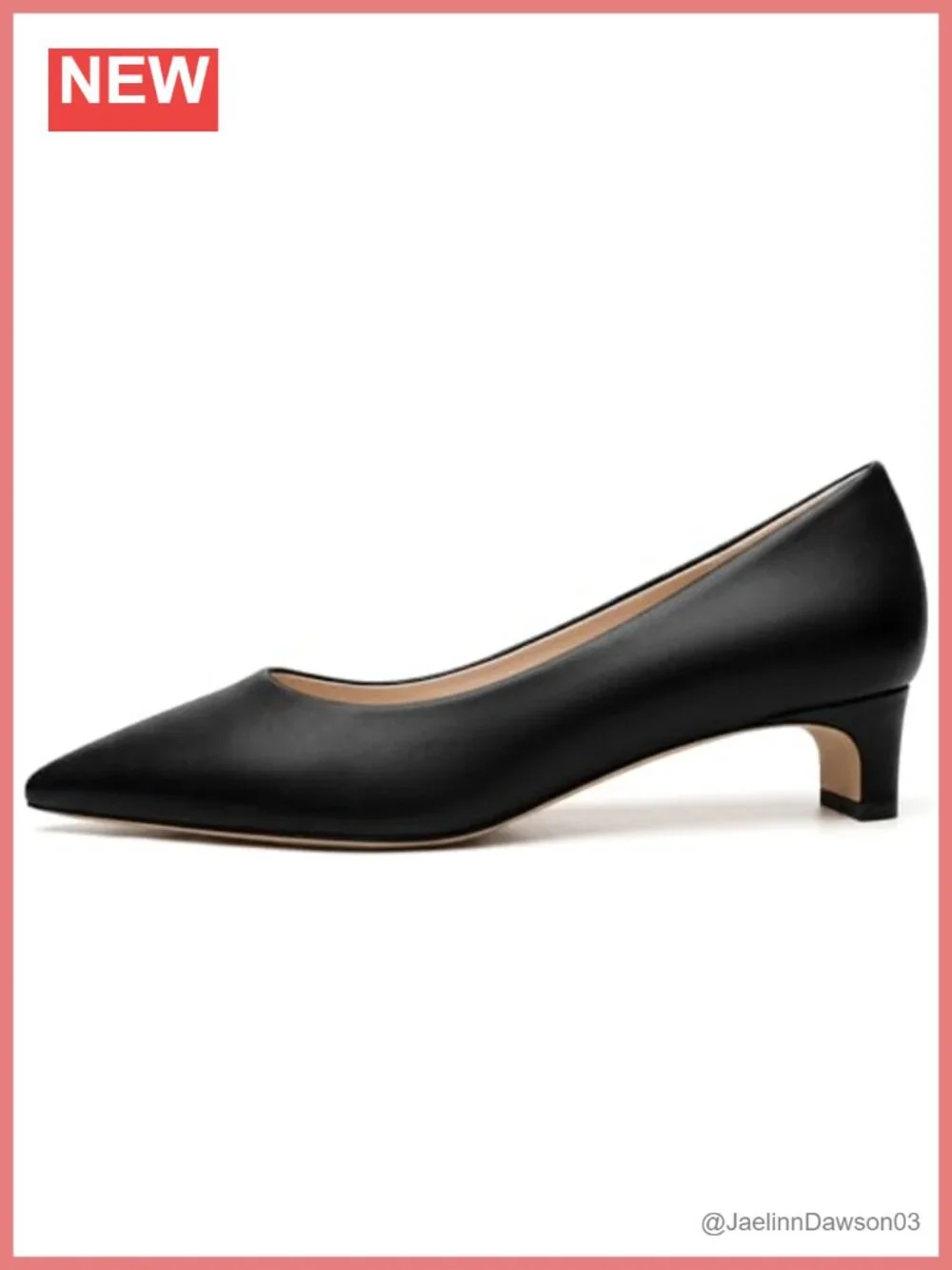 Chunky Heels for Women Closed Pointed Toe Low Block Heel Pumps Slip on Dress